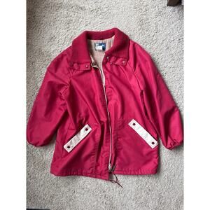 70s Vintage Weather Tamer Red Jacket with White Accents